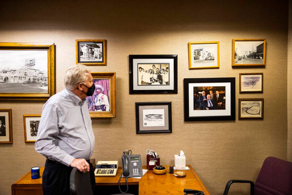 El Cortez Chief Operating Officer Mike Nolan looks at some of the historic images on the wall i ...
