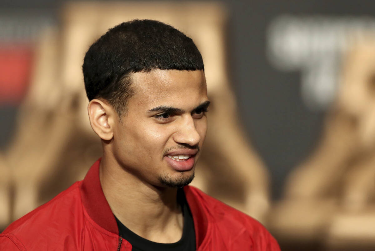 Rolando Romero, seen during a press conference at MGM Grand Garden in Las Vegas in February 202 ...