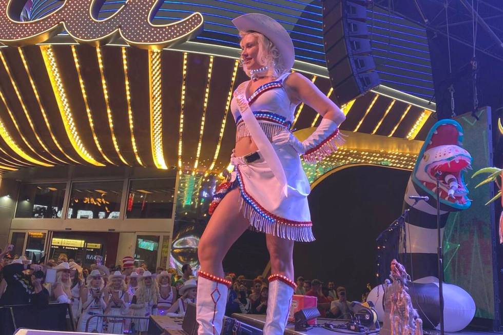 Mistianna Lund won the Circa Vegas Vickie costume contest and $10,000 on Halloween 2021. (John ...