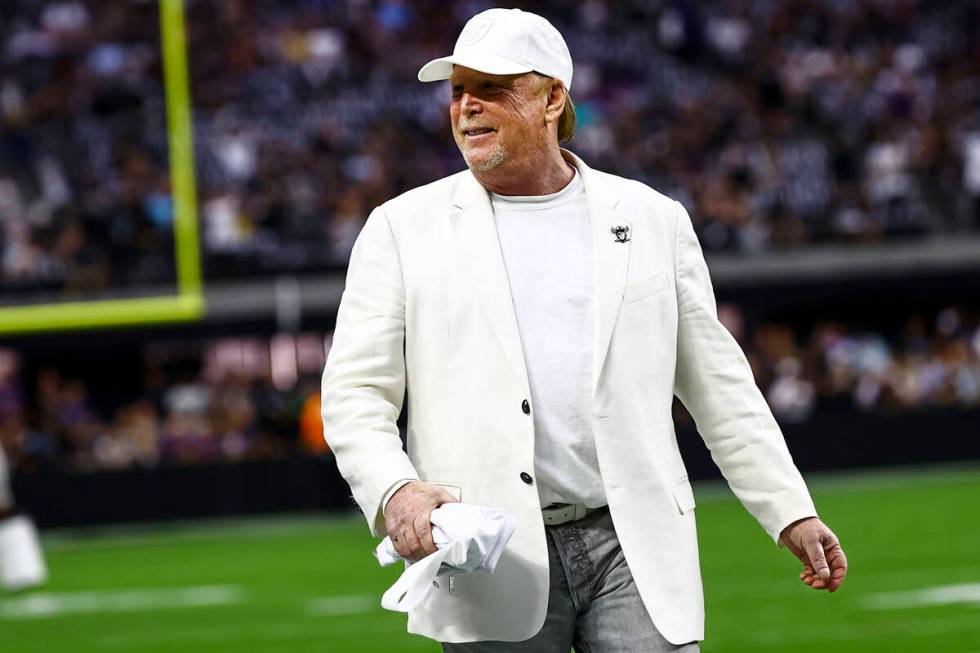 Raiders owner Mark Davis is seen before an NFL football game between the Raiders and the Baltim ...