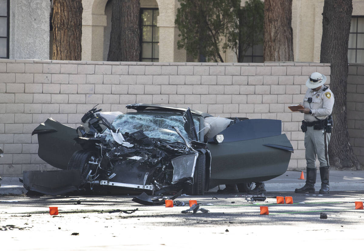 The Las Vegas Metropolitan investigating a fatal crash involving two vehicles at South Rainbow ...