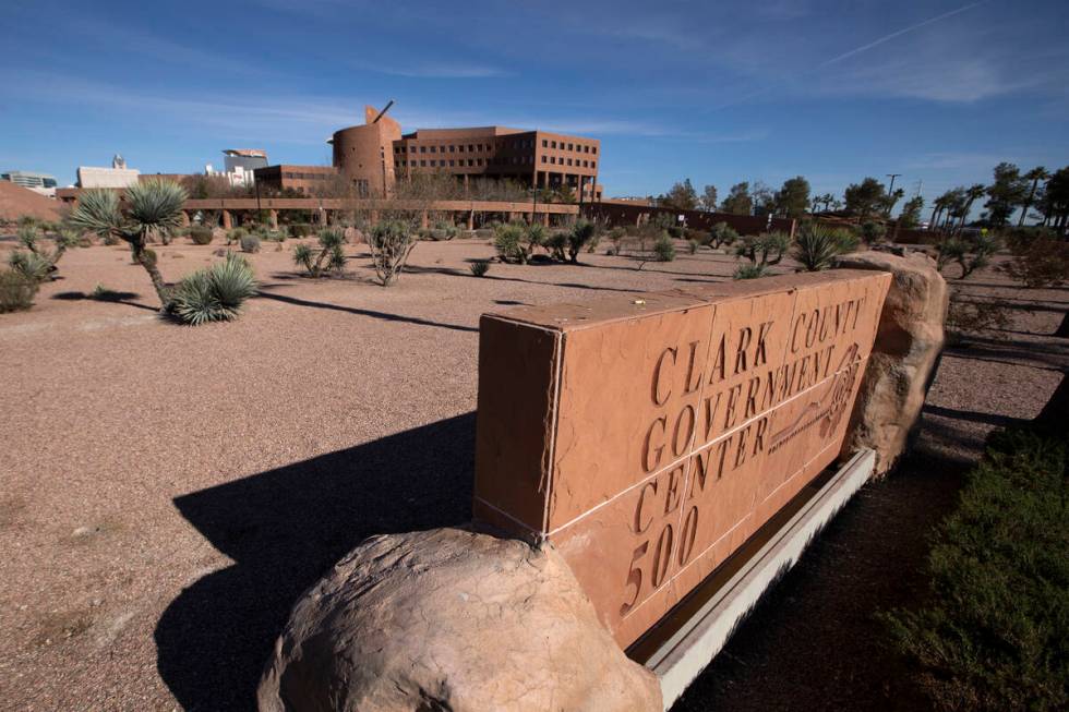 The Clark County Government Center in Las Vegas, on Friday, Jan. 15, 2021. (Erik Verduzco / Las ...