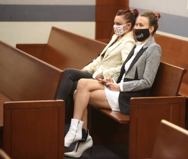 Ava Blige, right, appears in court at the Regional Justice Center in Las Vegas Tuesday, Nov. 2, ...