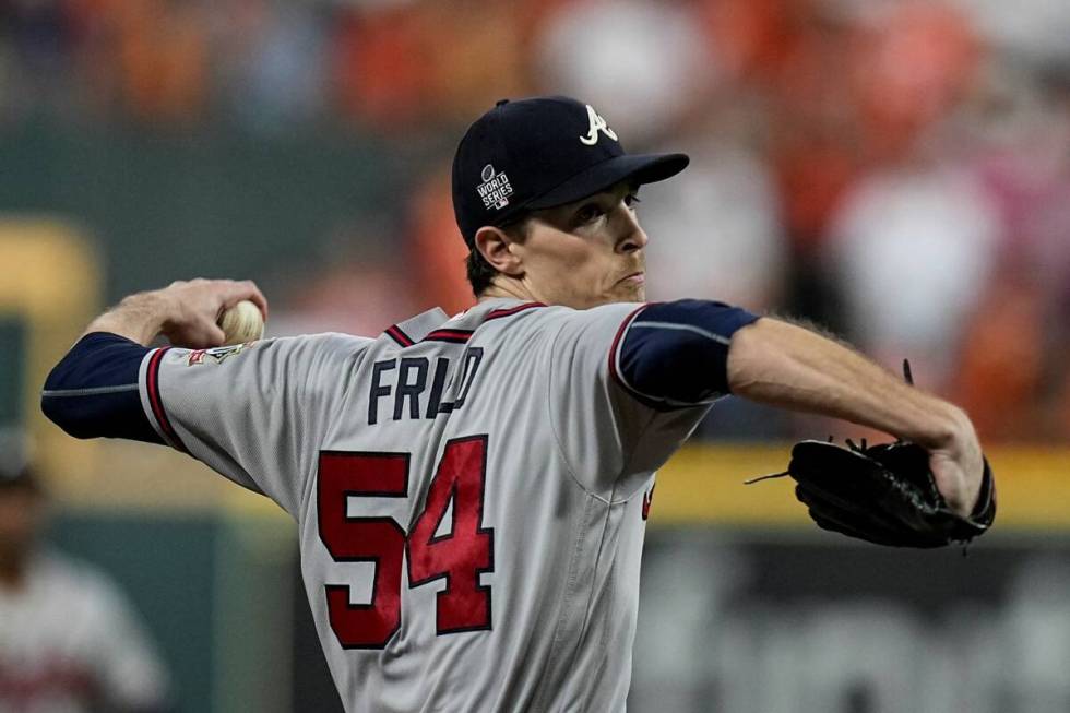 Atlanta Braves starting pitcher Max Fried throws during the first inning in Game 6 of baseball' ...