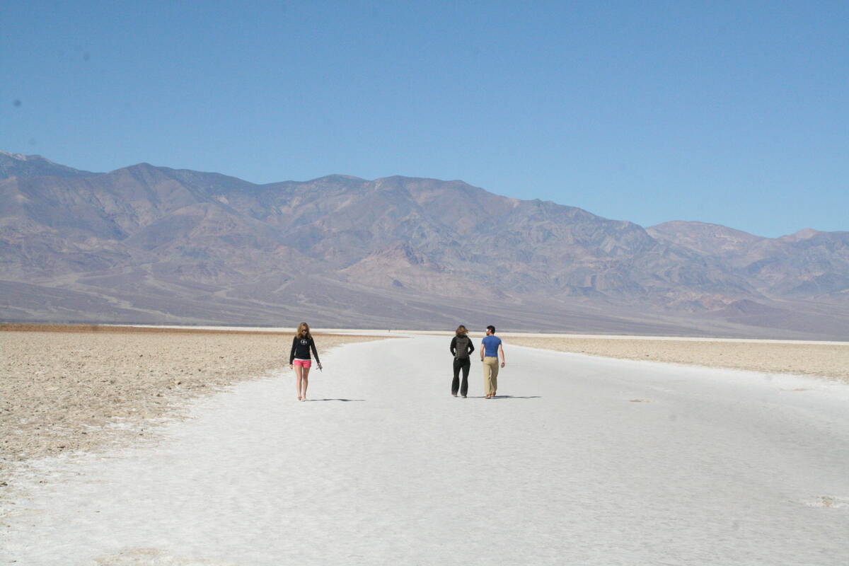 The wide open trail at Badwater Basin has been flattened out by foot traffic. (Photo by Deborah ...