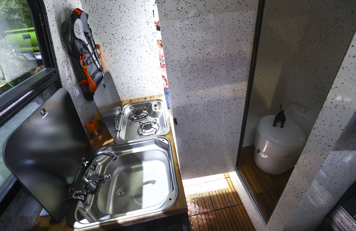 An interior view of the Toyota Tacoma TRD Sport Tacozilla camper concept is seen on display dur ...