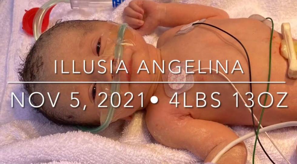 A screen capture of Criss Angel's daughter, Ilusia Angelina Sarantakos, is show on the day she ...
