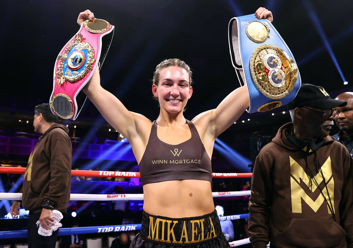Mikaela Mayer is victorious as she defeats Maiva Hamadouche for the WBO & IBF female super feat ...