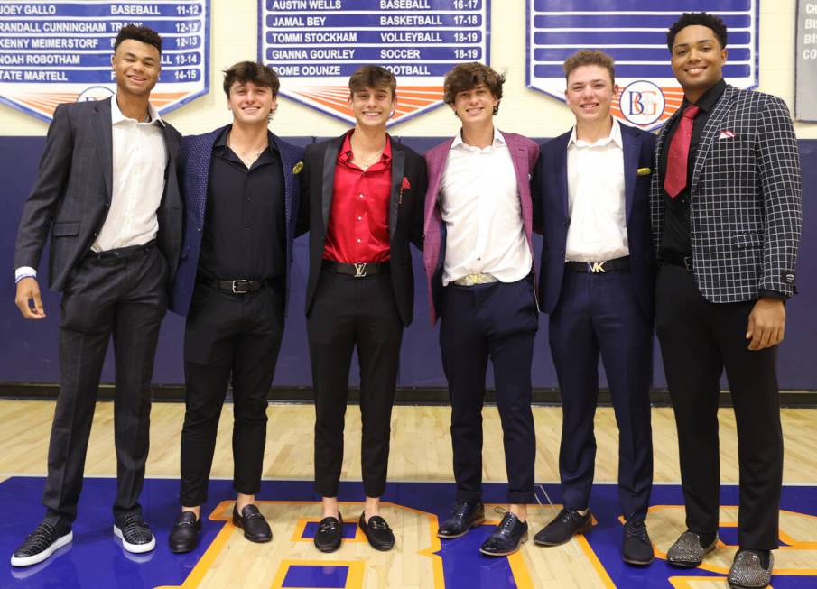 Bishop Goman baseball players, from left, Justin Crawford (LSU), Demitri Diamant (Georgia Tech) ...