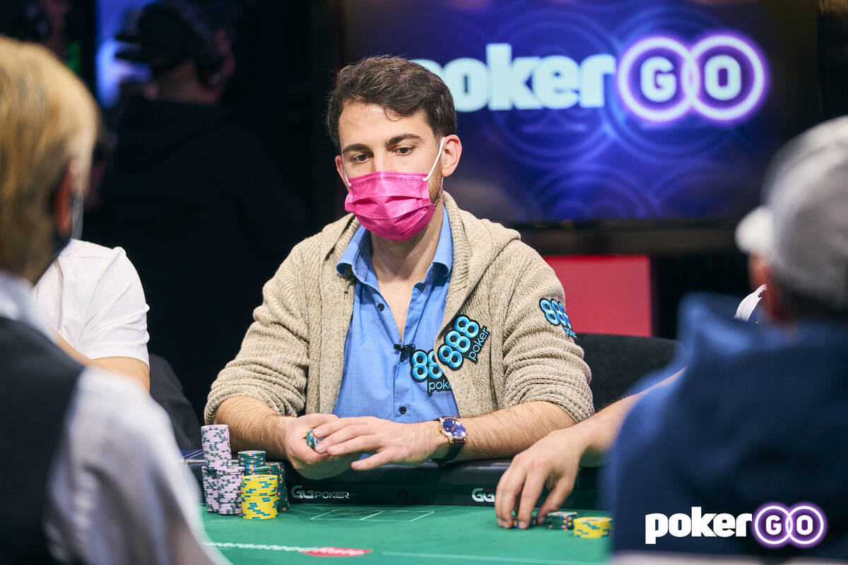 Koray Aldemir on Day 7 of the World Series of Poker Main Event on Monday, Nov. 15, 2021, at the ...