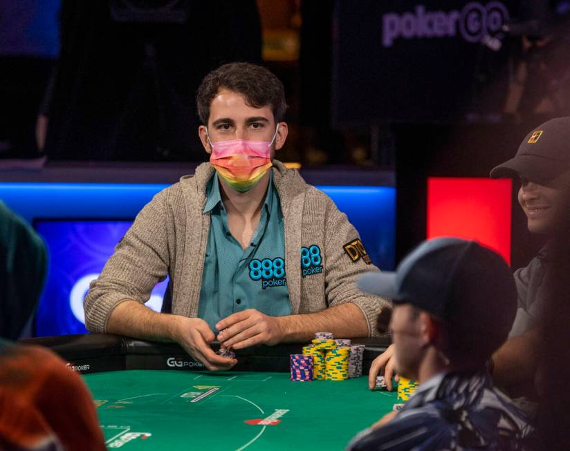 Koray Aldemir watches the play at the final table for the $10,000 buy-in Main Event at the Worl ...
