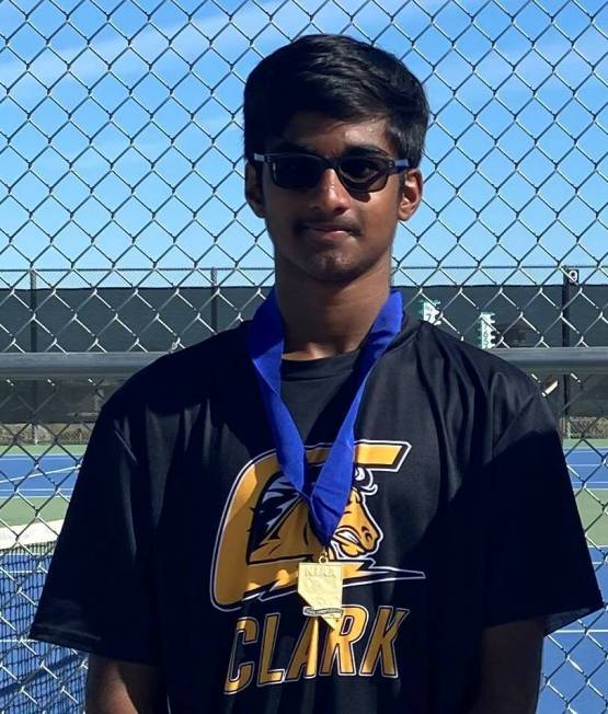 Clark's Sanjeev Chundu is a member of the Nevada Preps All-Southern Nevada boys tennis team.