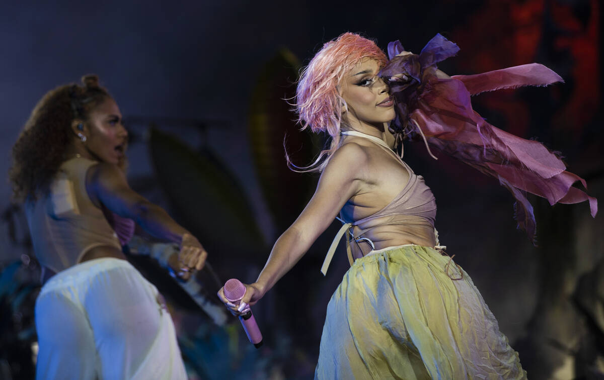 Doja Cat performs during Day N Vegas at the Las Vegas Festival Grounds on Saturday, Nov. 13, 20 ...