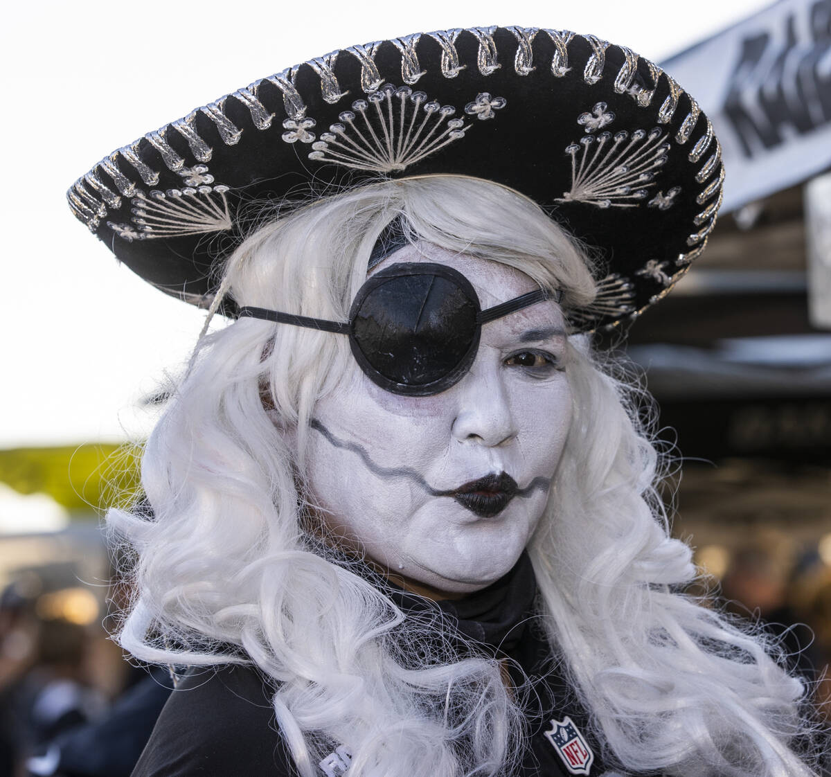 Raider Rita joins friends in tailgating before an NFL game versus the Kansas City Chiefs at All ...