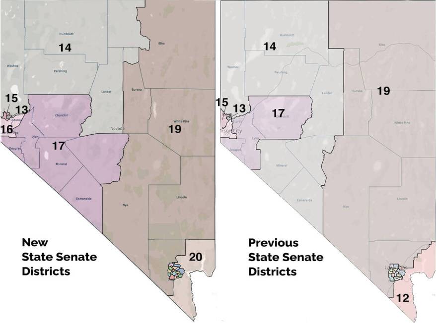 Final State Senate district map vs. current district map