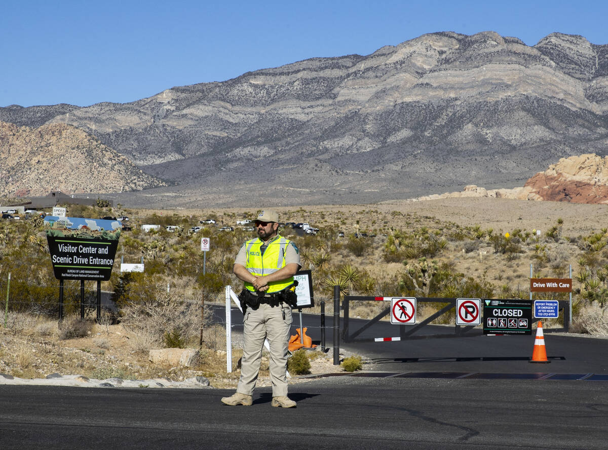 The Red Rock Canyon scenic loop is closed as the Las Vegas Metropolitan police investigate an O ...
