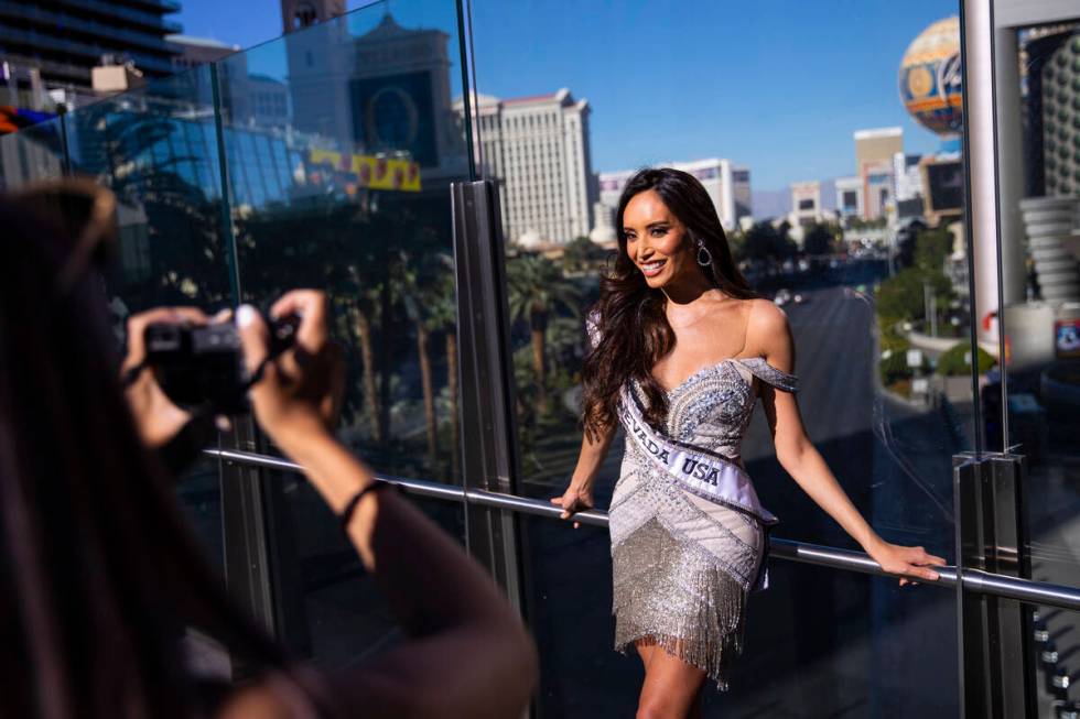Miss Nevada USA Kataluna Enriquez poses during a promotional shoot, ahead of the Miss USA compe ...