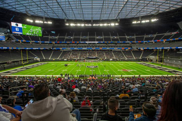 Fans watch Silverado and Shadow Ridge in their Class 4A football state championship game at All ...