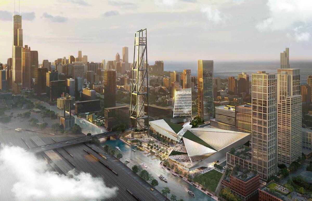 A rendering of Rivers 78 Gaming LLC's $2 billion riverfront entertainment district proposal. (C ...