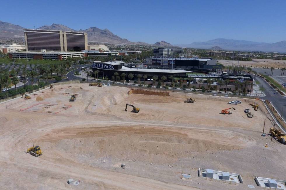 Construction work is now underway on a new office building next to Las Vegas Ballpark and on th ...