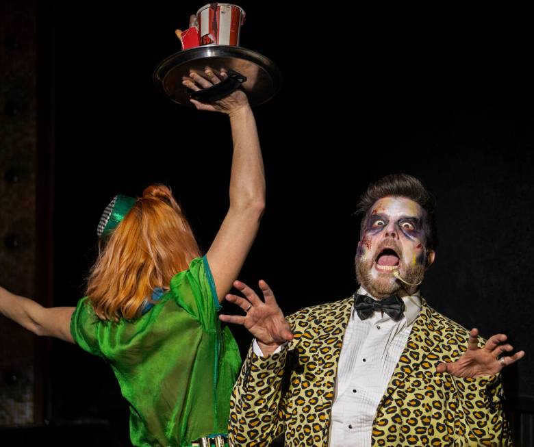 Enoch Augustus Scott, right, performs in “Zombie Burlesque" at V Theater on Monday, ...