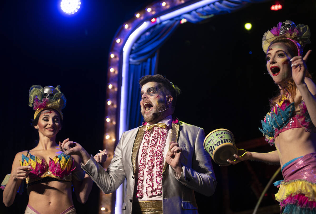 Enoch Augustus Scott, middle, performs in “Zombie Burlesque" at V Theater on Tuesda ...
