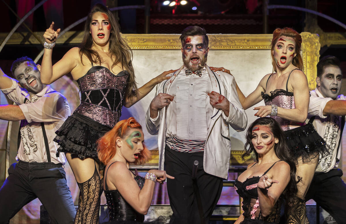 Enoch Augustus Scott, middle, performs in “Zombie Burlesque" at V Theater on Tuesda ...