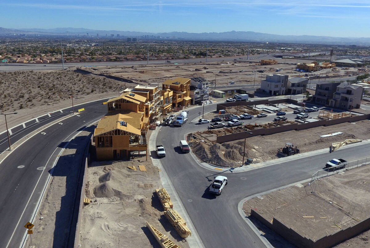 The Las Vegas strip is seen as a new housing development is underway at Summerlin Parkway and 2 ...