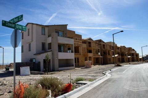 A new housing development is underway at Summerlin Parkway and 215 Beltway, on Wednesday, Nov. ...