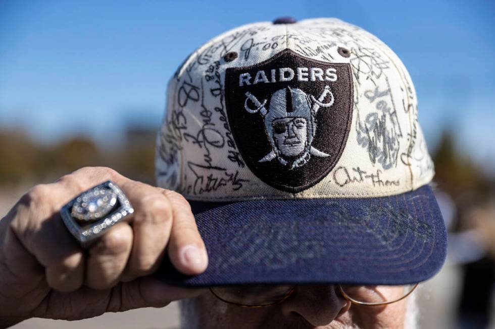 Raiders fan Dan Garcia before the start of an NFL football game against the Dallas Cowboys on T ...
