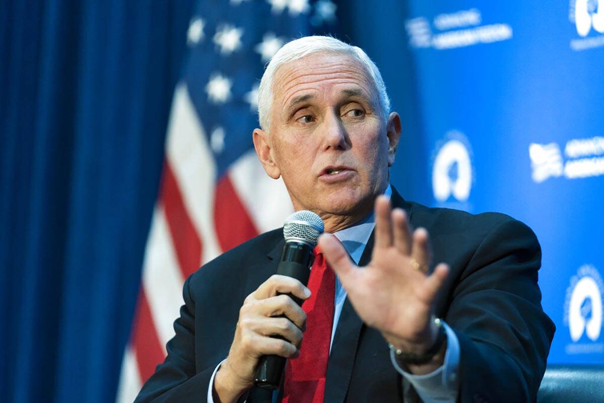 Former Vice President Mike Pence speaks about abortion ahead of oral arguments in Dobbs v. Jack ...
