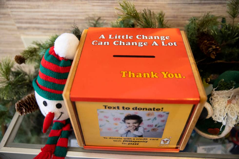 A donation box is seen at the Ronald McDonald House Charities of Greater Las Vegas headquarters ...