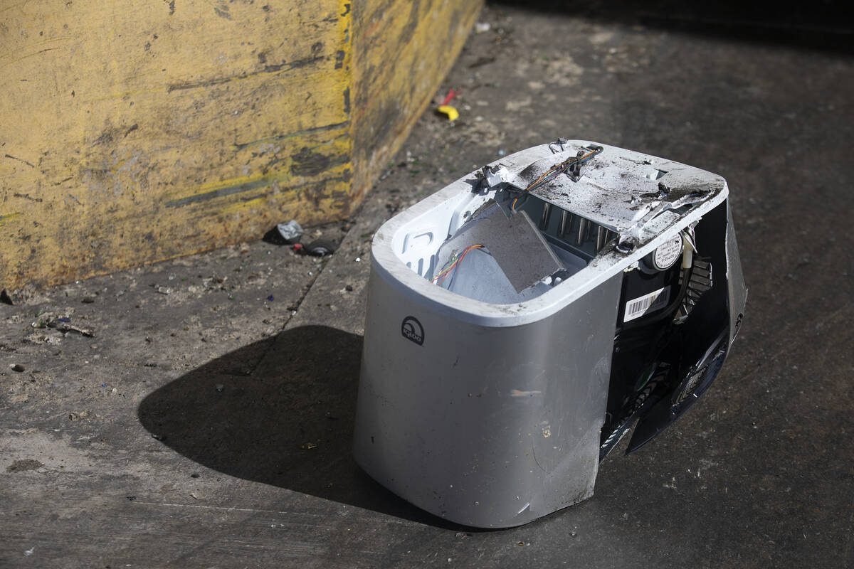 An electric cooler is among non-recyclable materials that were submitted to the recycling facil ...
