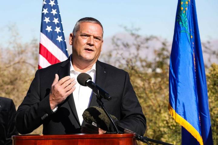 John Entsminger, general manager of the Southern Nevada Water Authority, addresses the media at ...