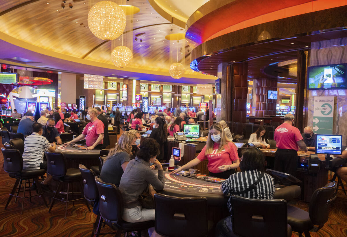 The tables are packed at Station Casinos-owned Red Rock Resort on Wednesday, May 12, 2021, in L ...