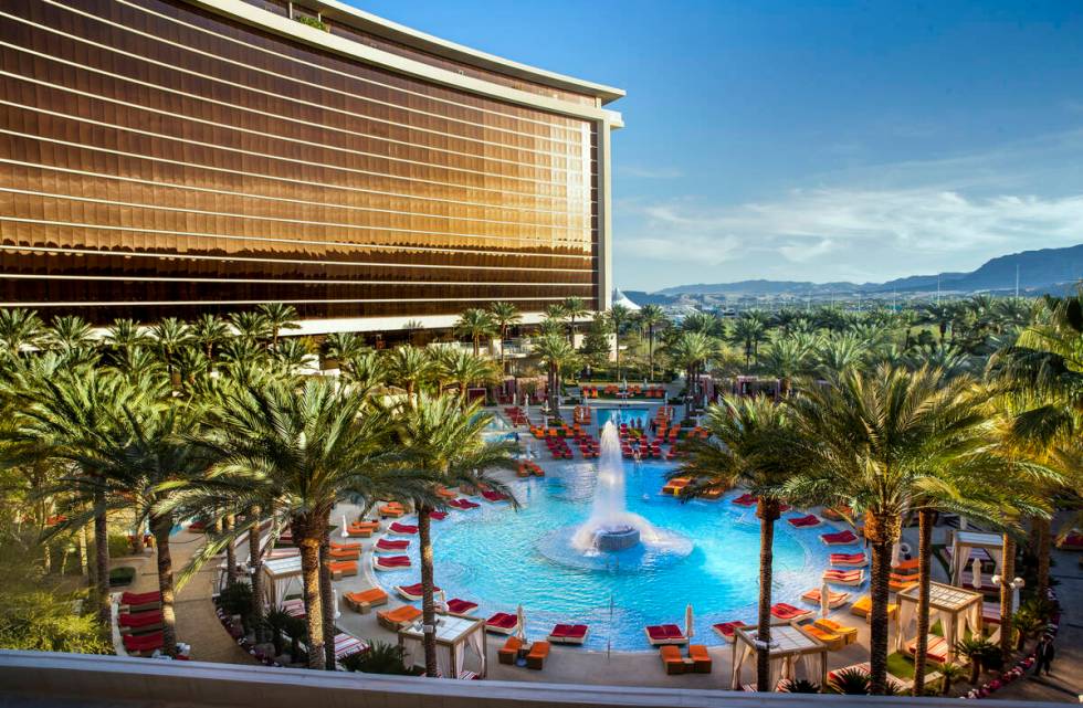 A large pool is seen at Red Rock Resort in April 2021 in Las Vegas. (L.E. Baskow/Las Vegas Revi ...