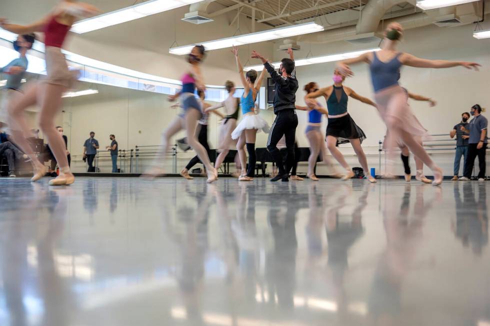Dancers rehearse for the upcoming presentation of "The Nutcracker" at Nevada Ballet Theatre stu ...