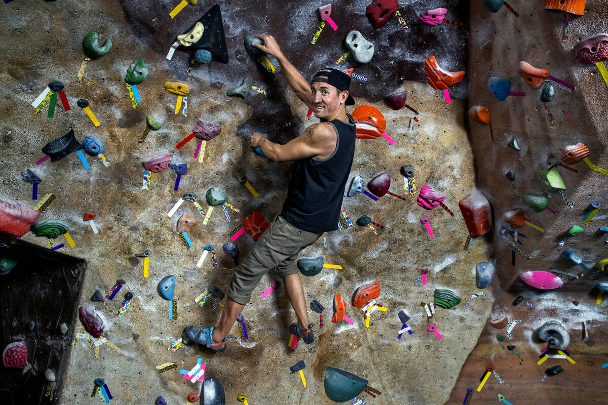 Local climber Ted Pappageorge, as seen on Tuesday, Nov. 30, 2021, at Nevada Climbing Center in ...