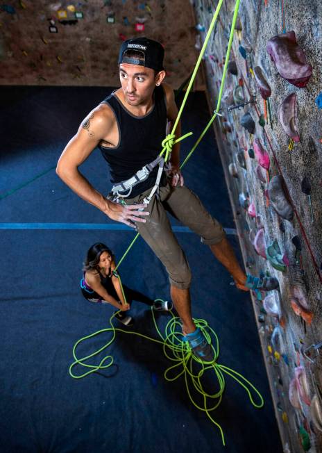 Local climber Ted Pappageorge, as seen on Tuesday, Nov. 30, 2021, at Nevada Climbing Center in ...