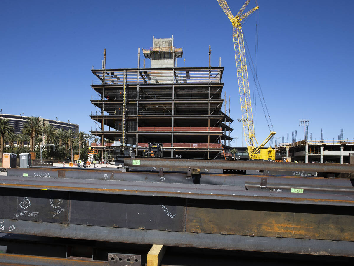 A new office building under construction next to Las Vegas Ballpark in Summerlin is seen, on Fr ...