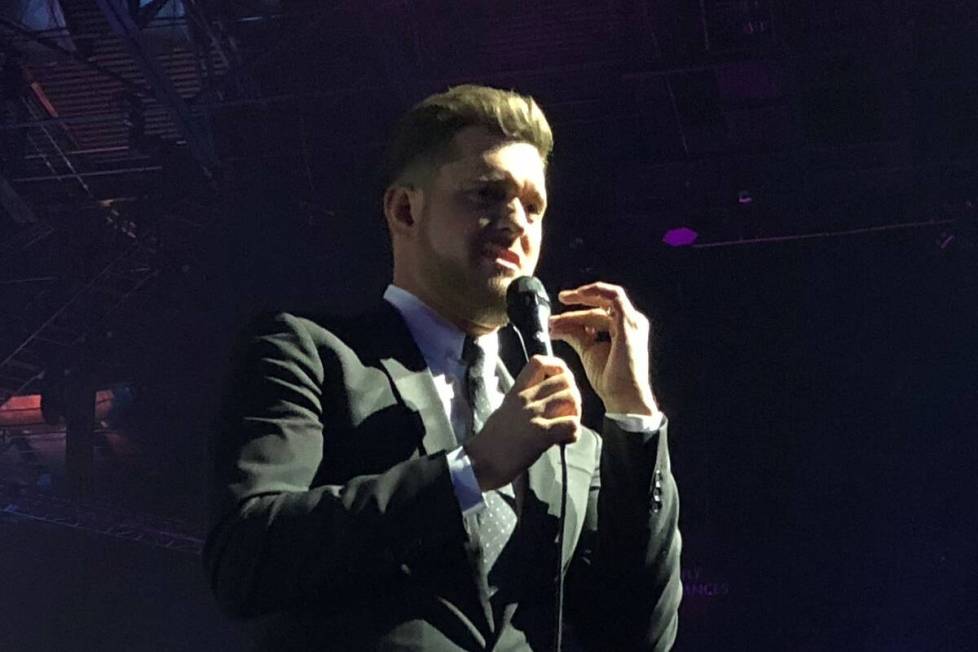 Michael Buble performs at the 22th Keep Memory Alive Power of Love gala at MGM Grand Garden on ...