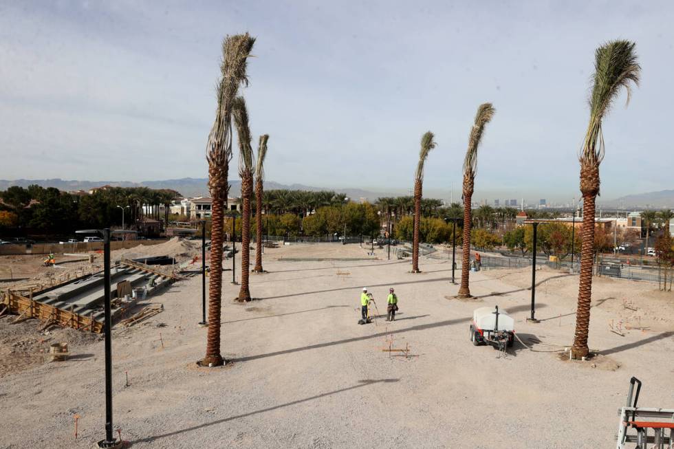 The front plaza and Strip are seen at the Dollar Loan Center during a tour of the new Silver Kn ...