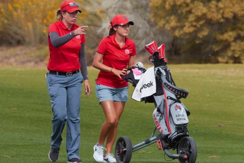 Amy Bush-Herzer (left) is in the midst of her seventh season as the UNLV women's golf coach. (U ...
