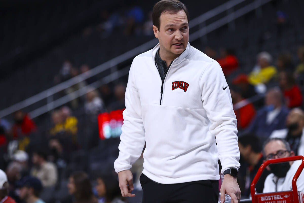 UNLV Rebels head coach Kevin Kruger looks on during the second half of the Roman Main Event con ...