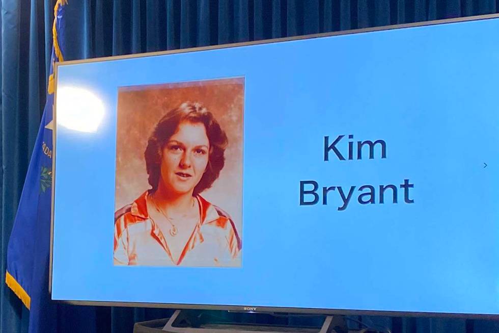 Las Vegas police give an update on the 1979 homicide of Kim Bryant on Nov. 29, 2021. (Glenn Pui ...