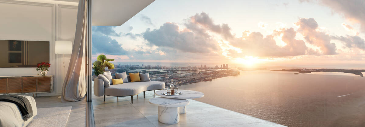 An artist's rendering of Baccarat Residences Miami, a planned 75-story condo tower in Miami by ...