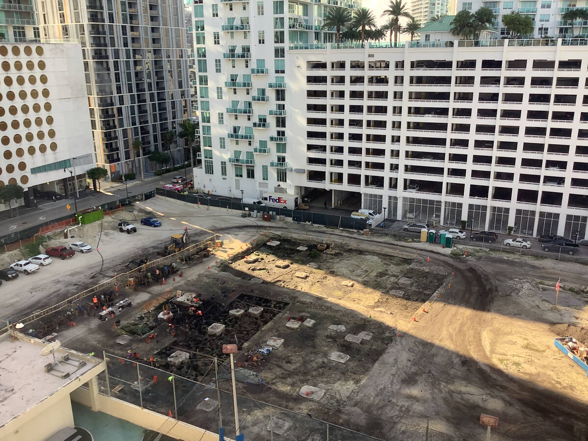 The project site of Baccarat Residences Miami, a planned 75-story condo tower in Miami by devel ...