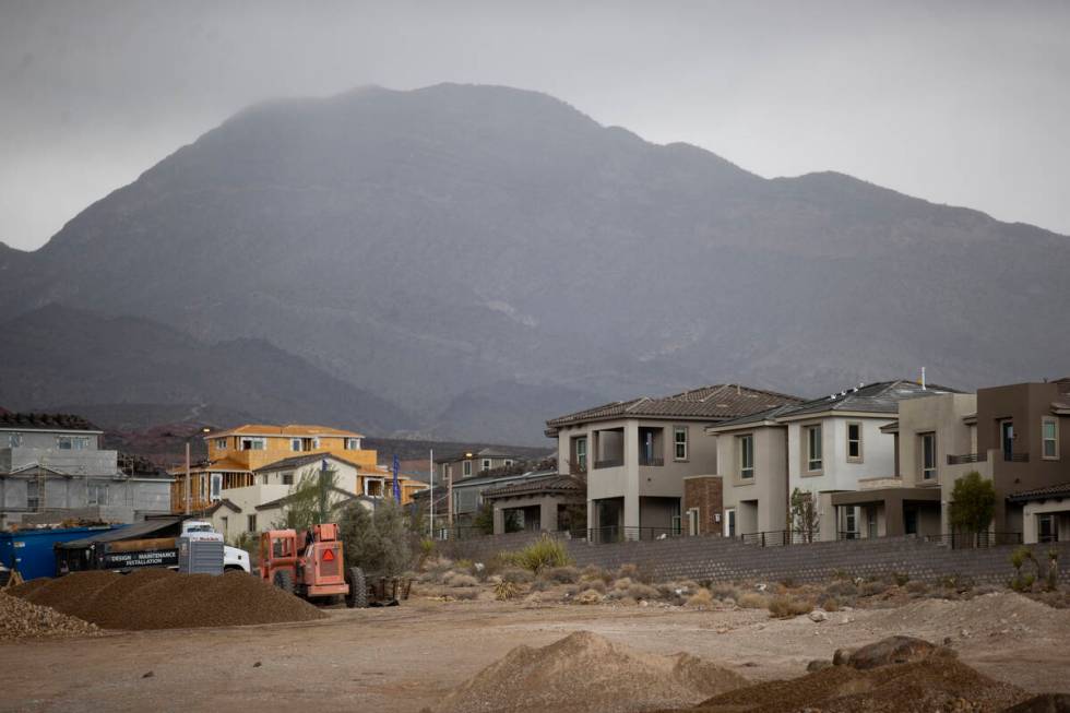 New construction homes near Far Hills Avenue and the 215 Beltway in Las Vegas, Thursday, Dec. 9 ...