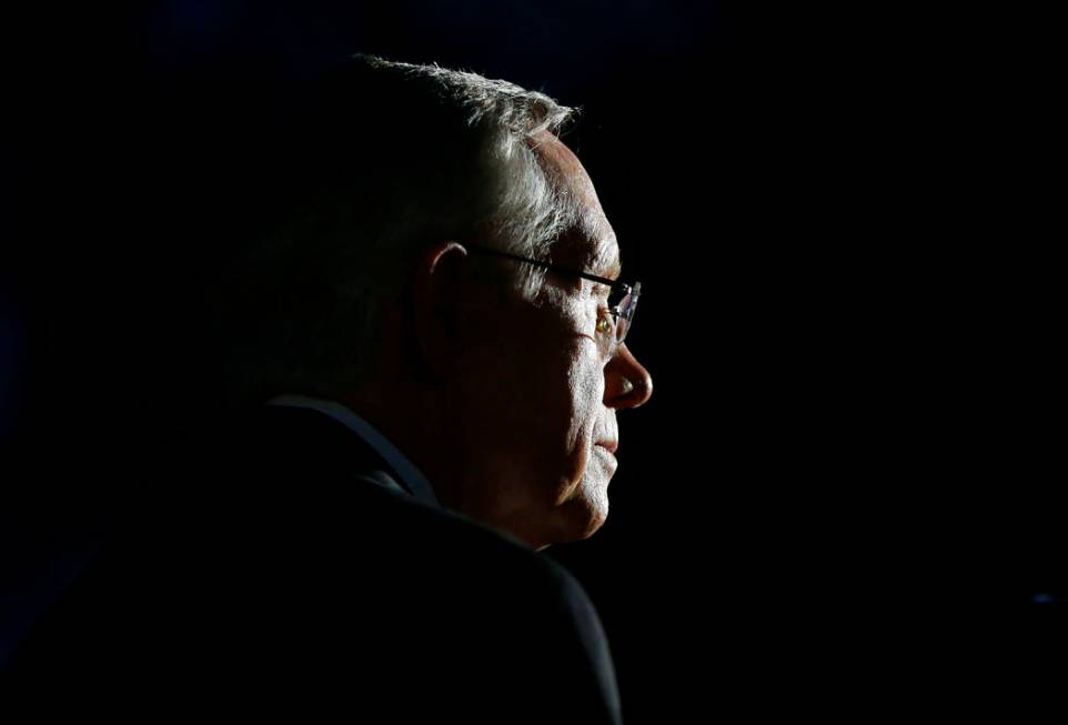 Senate Majority Leader Harry Reid, D-Nev., waits outside the West Wing of the White House after ...