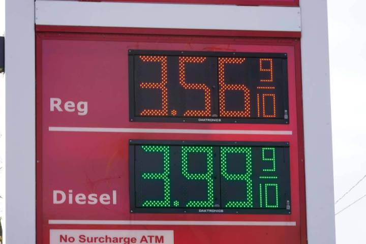 Gasoline prices are displayed at a station in Philadelphia, Wednesday, Nov. 17, 2021. Prices f ...